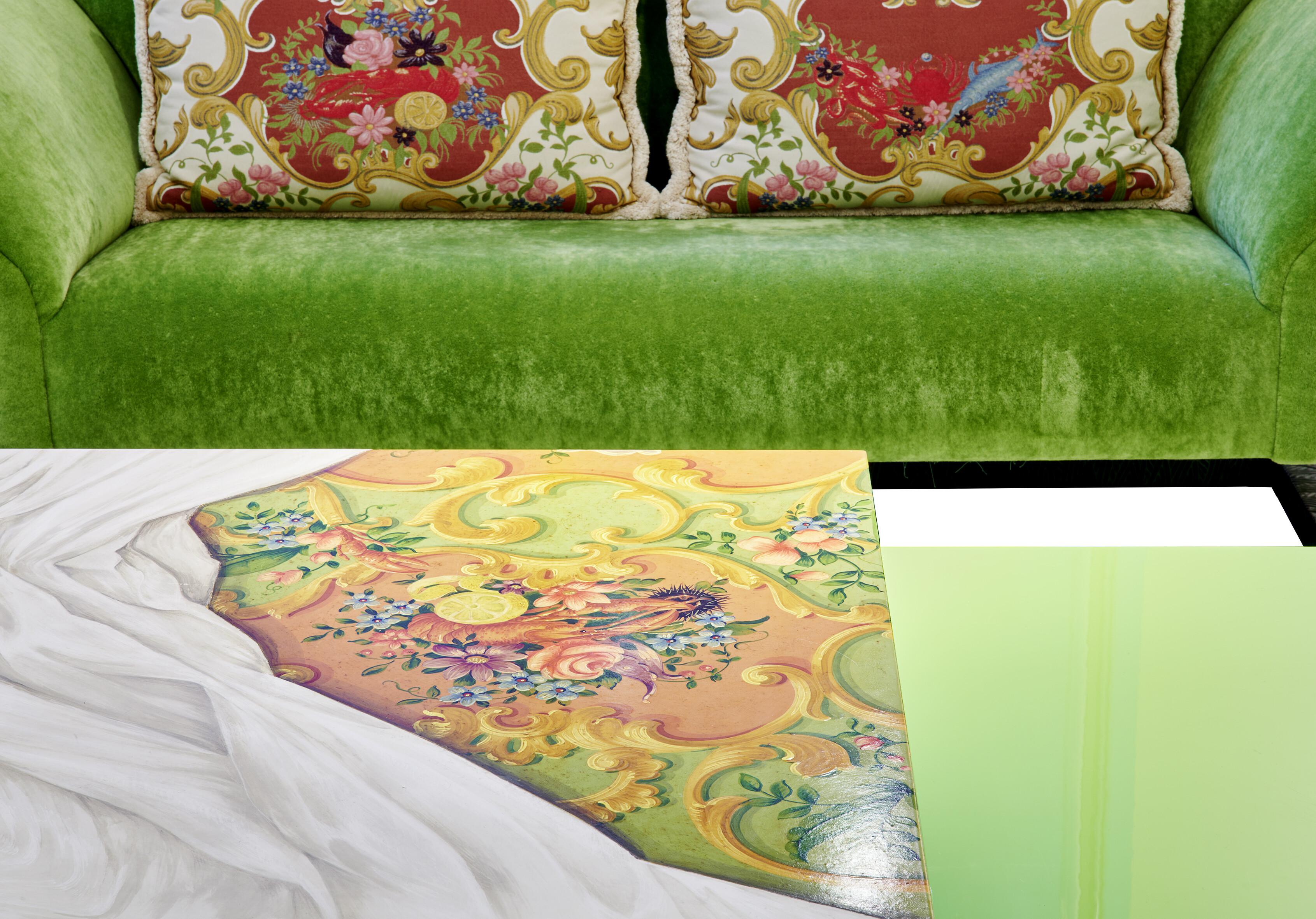 Seating Group Green Velvet For Sale 5