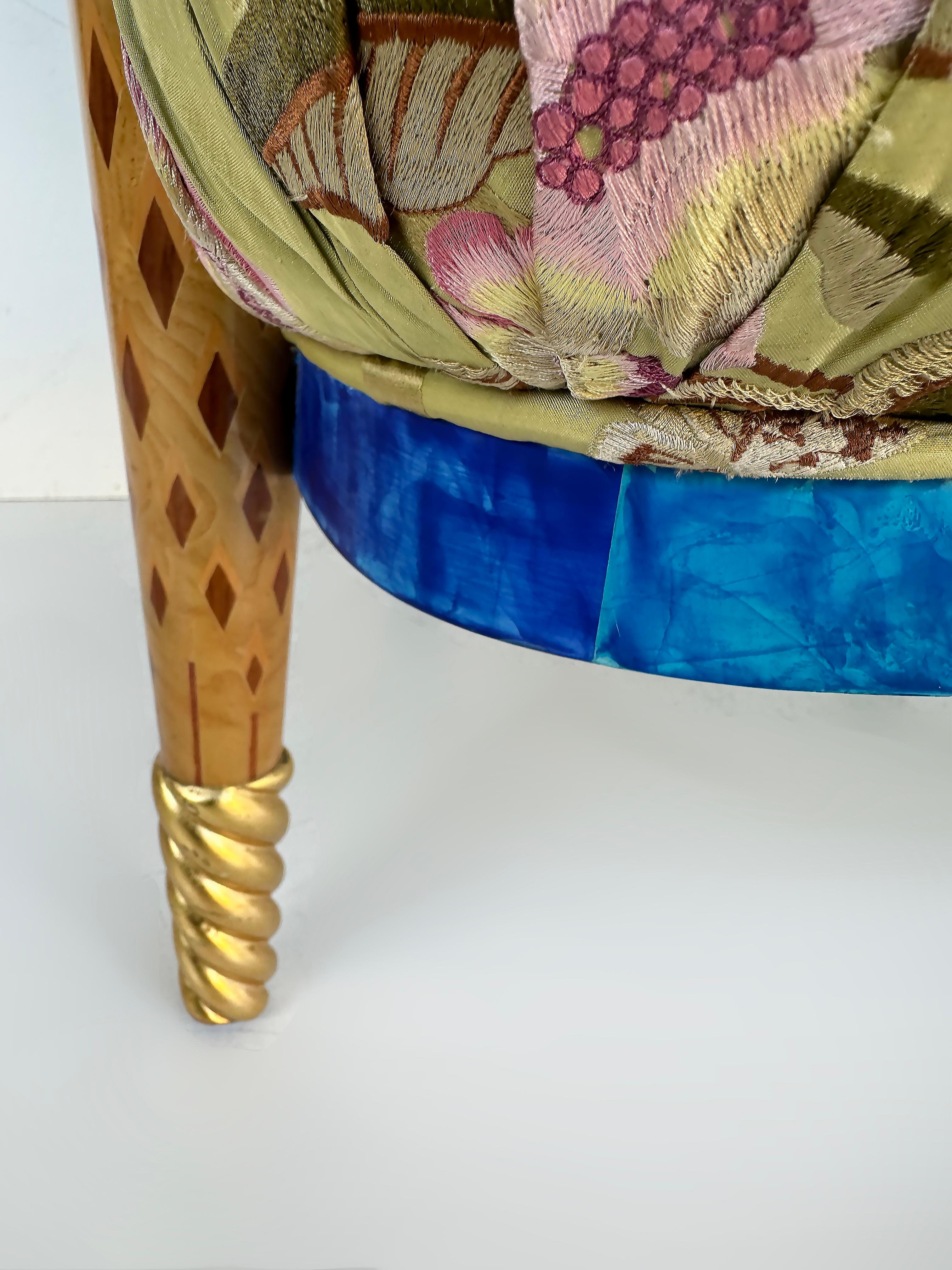 Sedia a intarsio Carlo Rampazzi Collezione Eclettica, Made in Italy in vendita 9