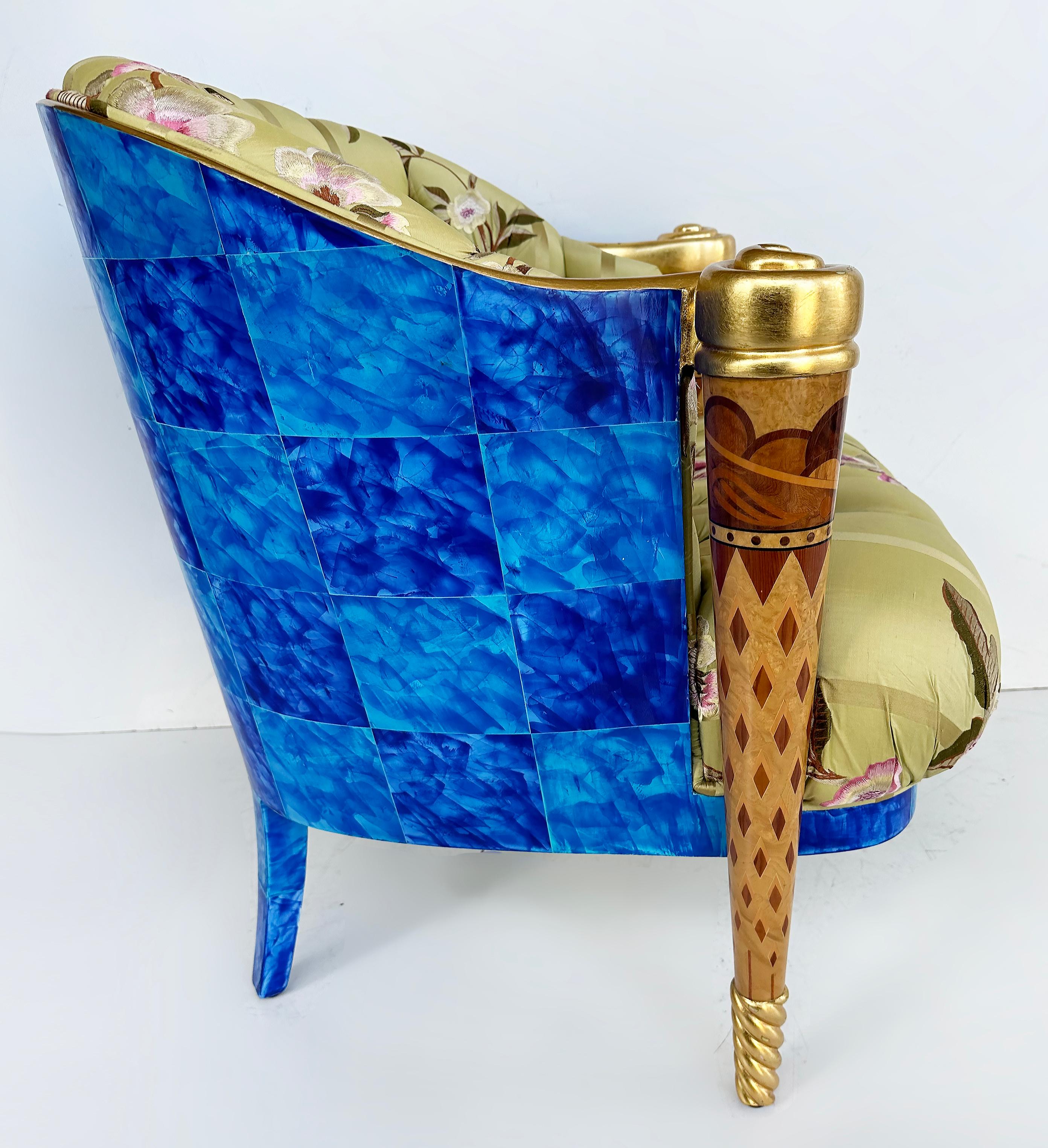 Dorato Sedia a intarsio Carlo Rampazzi Collezione Eclettica, Made in Italy in vendita