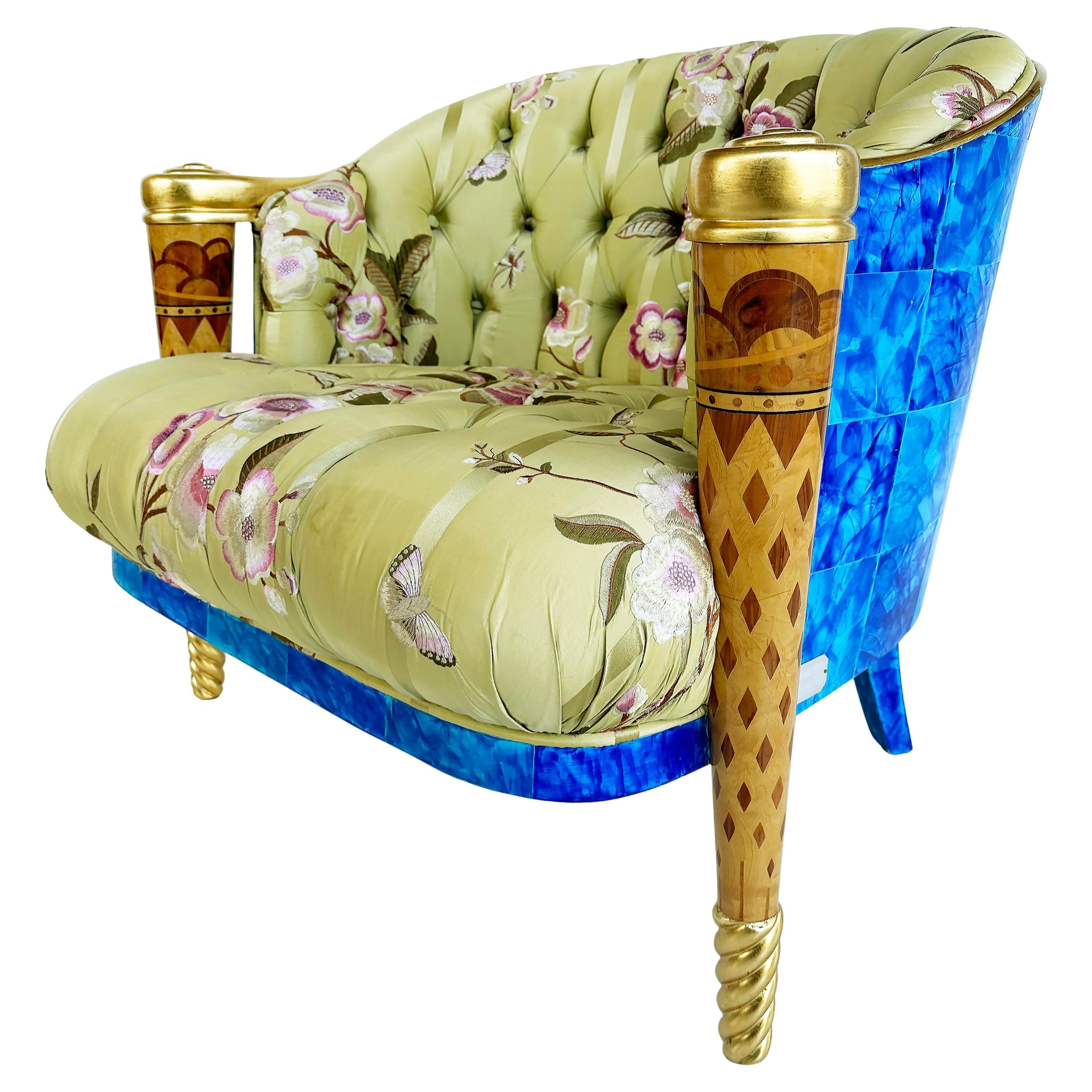 Carlo Rampazzi Silla Colombostile Colección Ecléctica Incrustación, Made in Italy