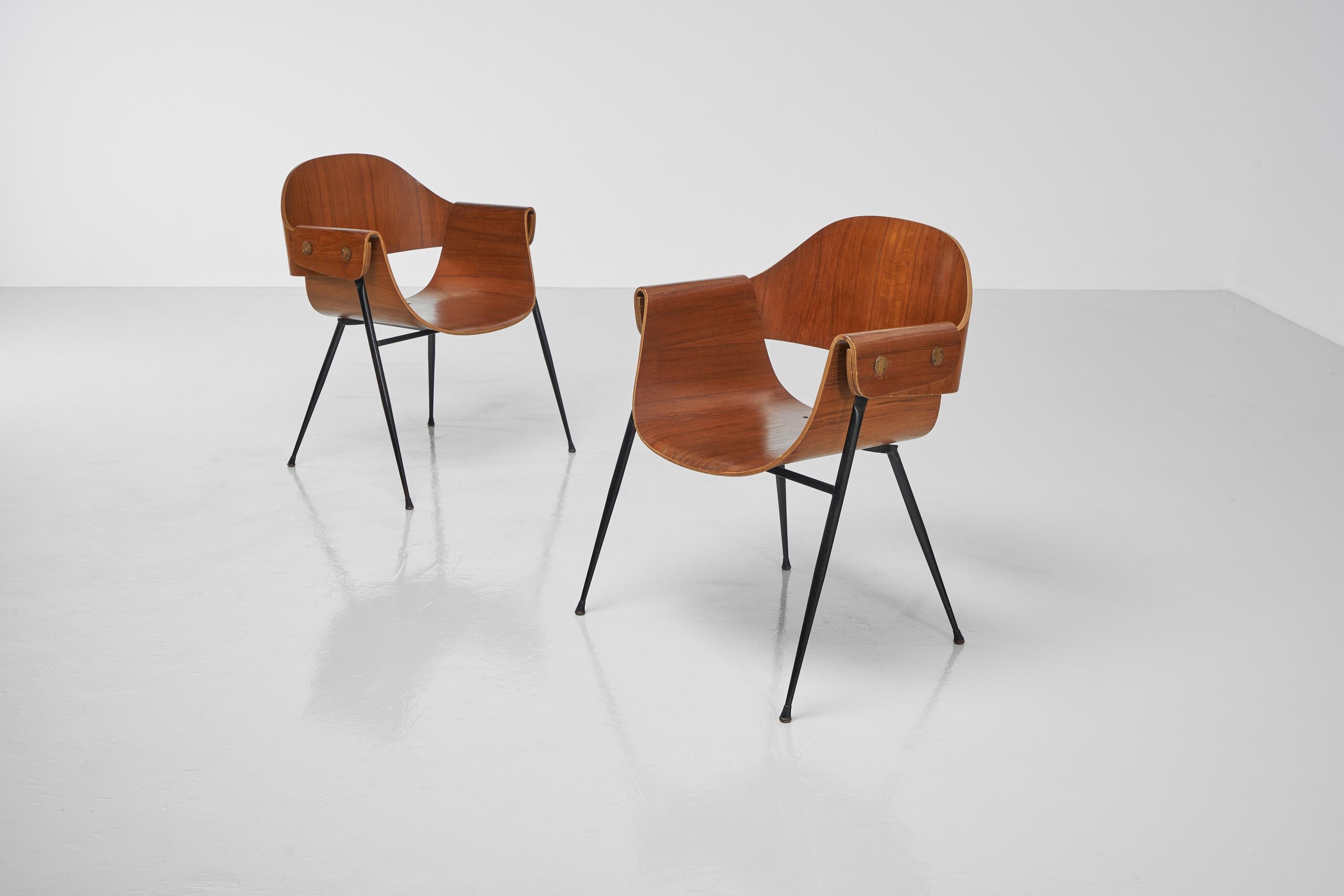 Mid-Century Modern Fauteuils Carlo Ratti pour Legni Curvati, Italie, 1950 en vente