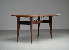 Carlo Ratti Dining Table in Wood and Metal, Italy, 1960's