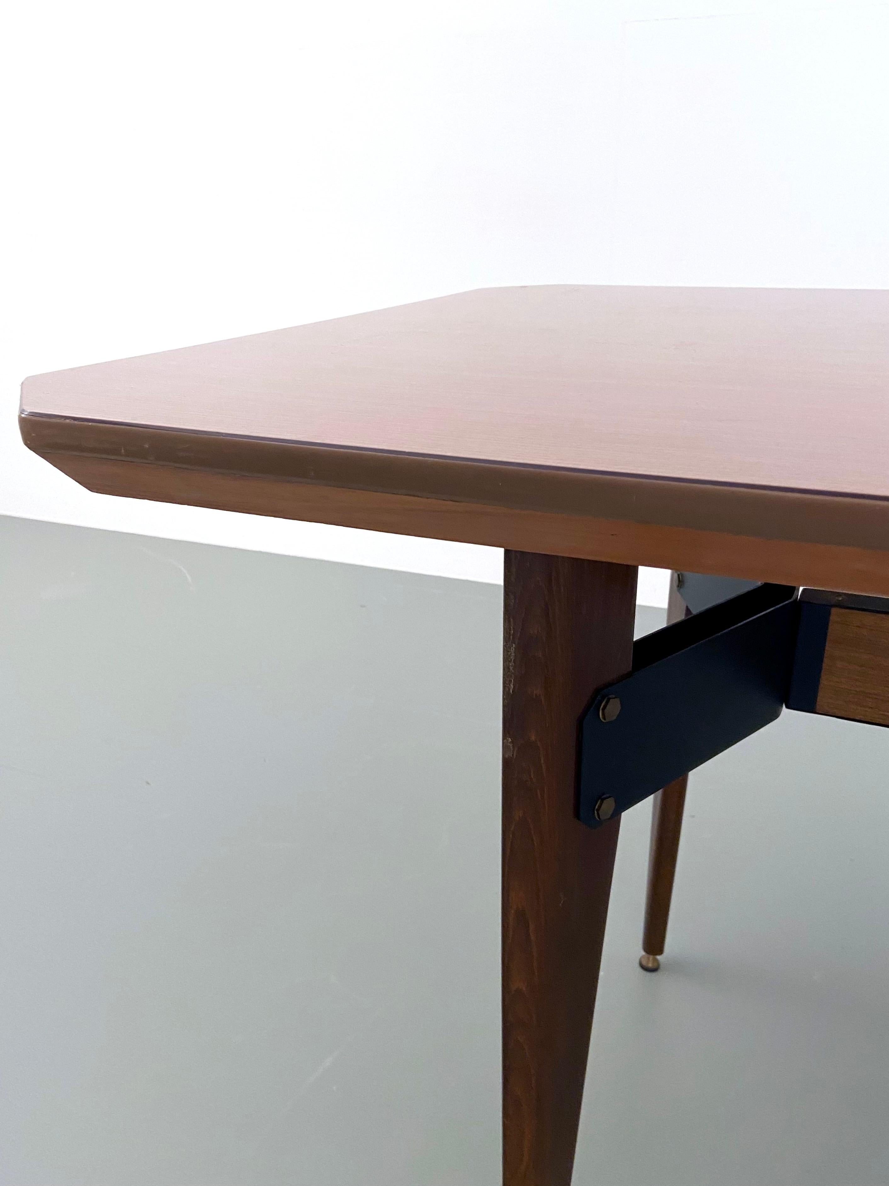 Mid-20th Century Carlo Ratti Dining Table in Wood and Metal, Italy, 1960's For Sale