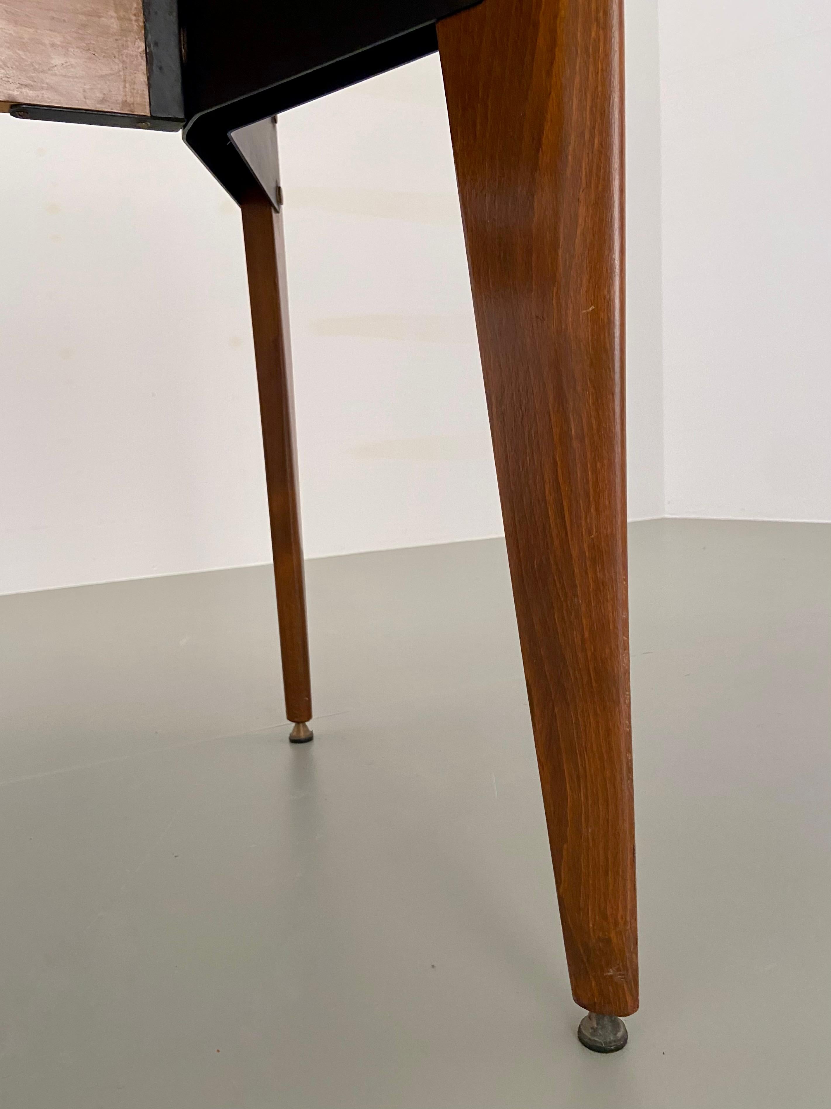 Carlo Ratti-Esstisch aus Holz und Metall, Italien, 1960er Jahre im Angebot 1