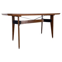 Retro Carlo Ratti Dining Table in Wood and Metal, Italy, 1960's