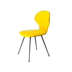 Carlo Ratti Midcentury Mustard Velvet Italian Set of 6 Chairs, Italy, 1950