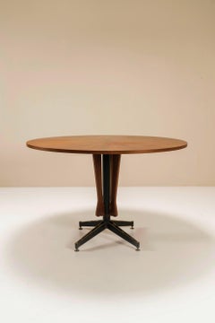 Mesa de comedor redonda Carlo Ratti de Lissoni, Italia, años 50