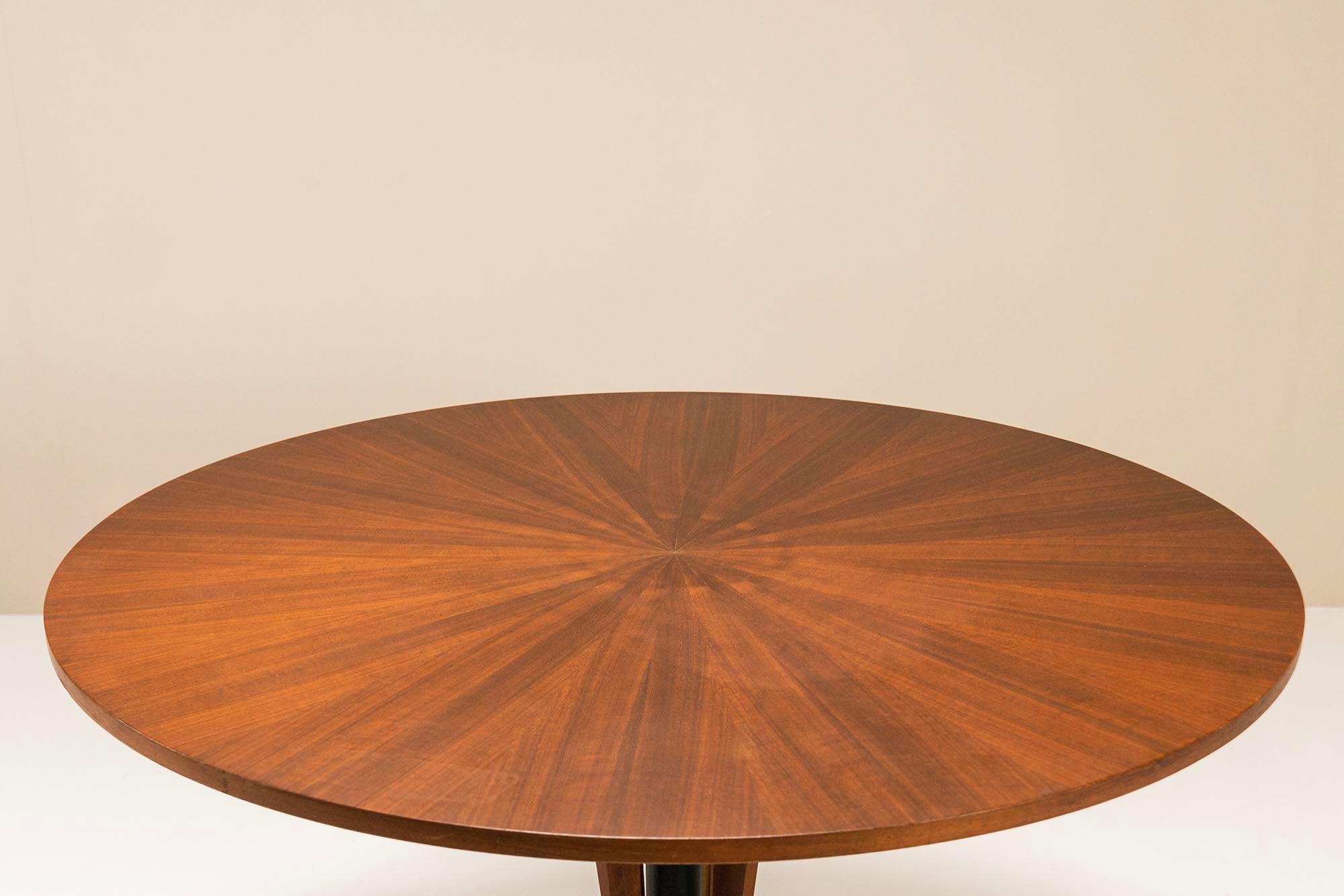 Mid-20th Century Carlo Ratti Round Dining Table Made by Lissoni, Italy, 1950s