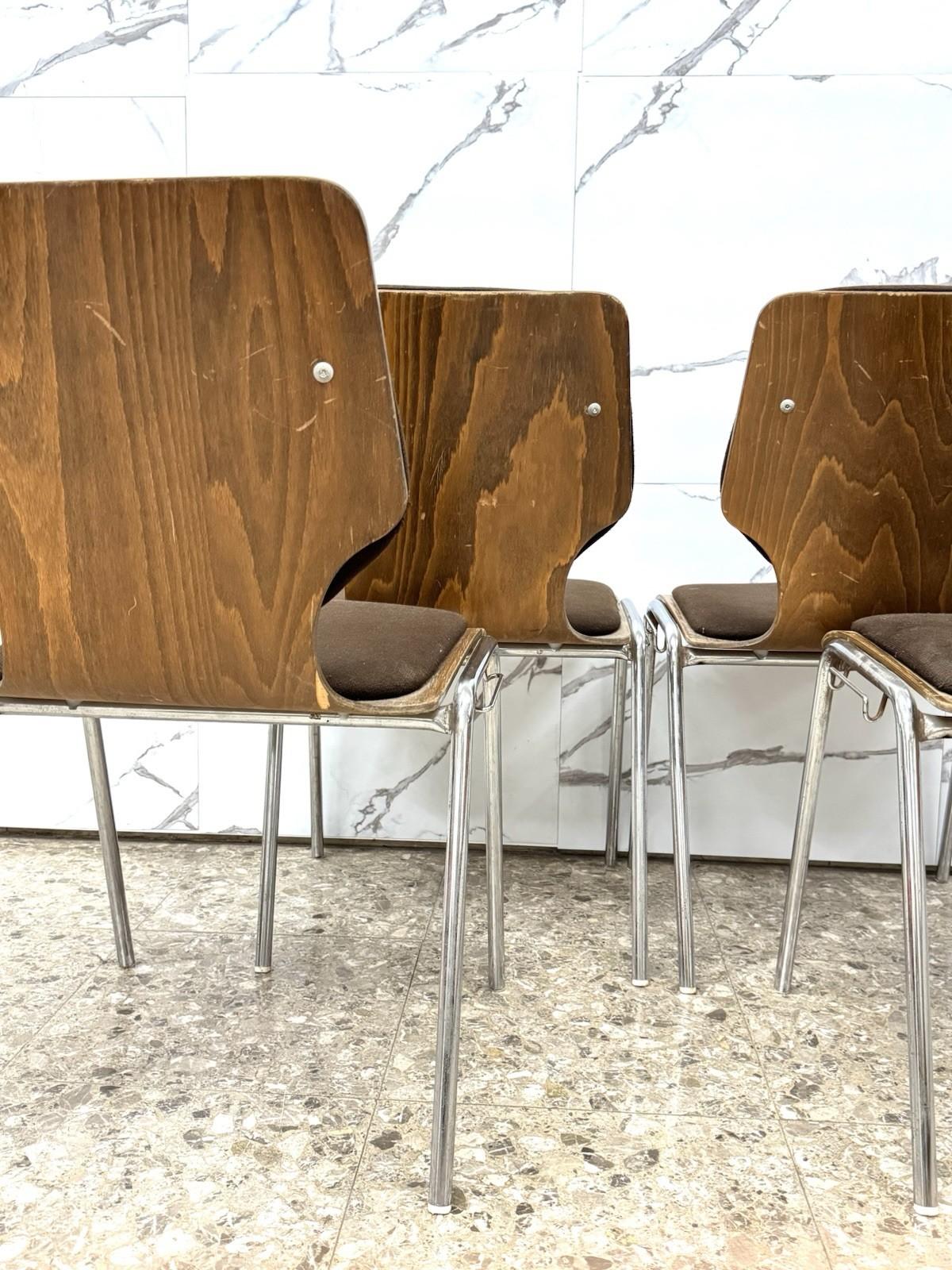 Carlo Ratti Office Set 4 Chairs Modern Design 1970s en vente 4