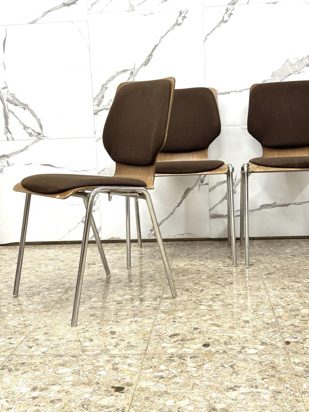 Carlo Ratti Office Set 4 Chairs Modern Design 1970s en vente 9