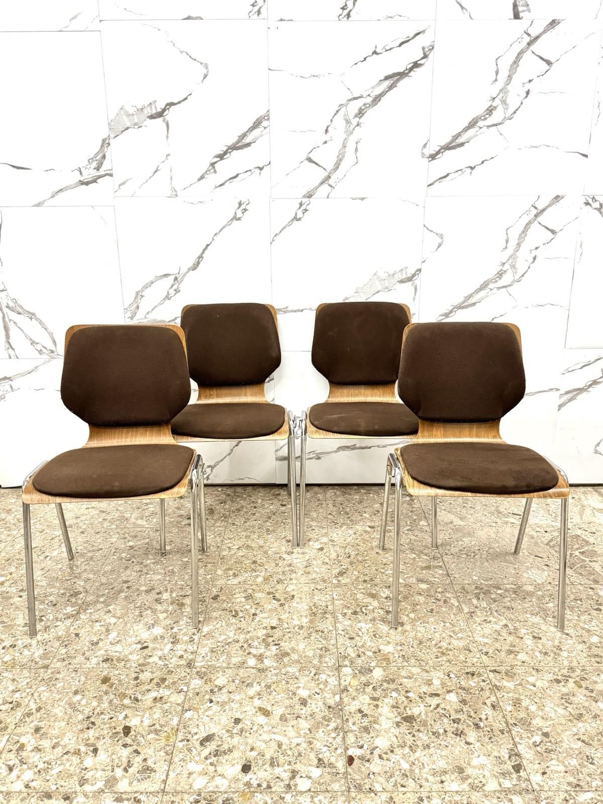 Carlo Ratti Office Set 4 Chairs Modern Design 1970s en vente 1