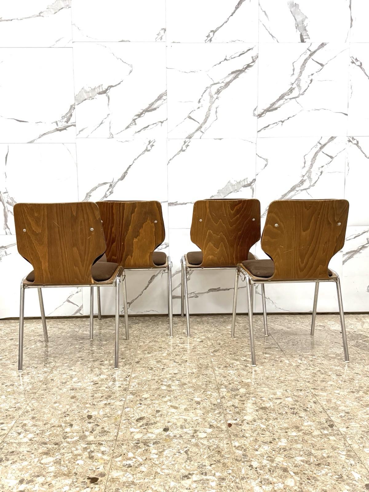 Carlo Ratti Office Set 4 Chairs Modern Design 1970s en vente 2