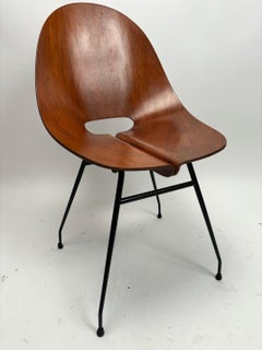 Carlo Ratti, set of 4 mid-century bent plywood chairs, Italy, 1950s