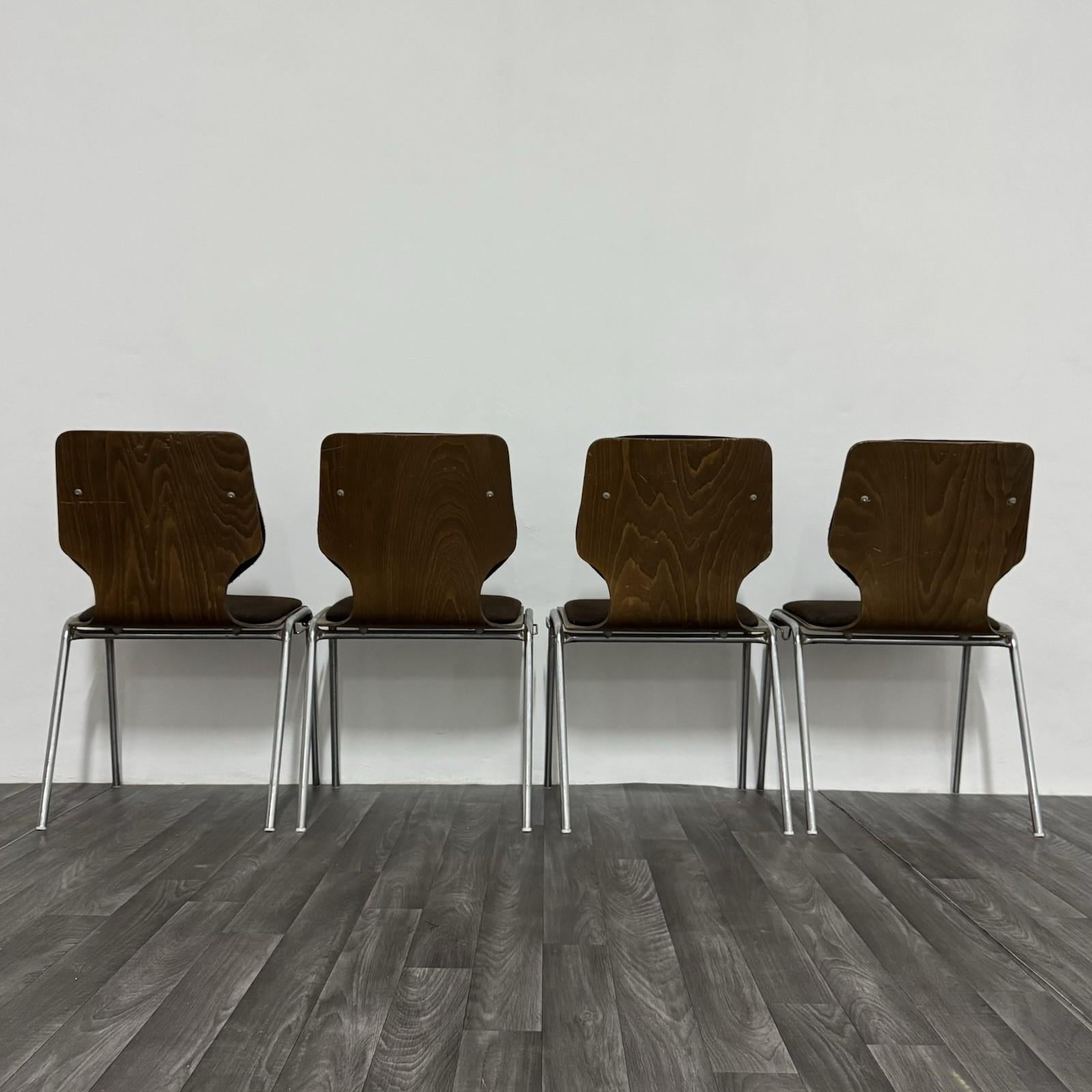 Carlo Ratti Style Set Da Pranzo 4 Sedie Design Modernariato Anni '70 Italiano en venta