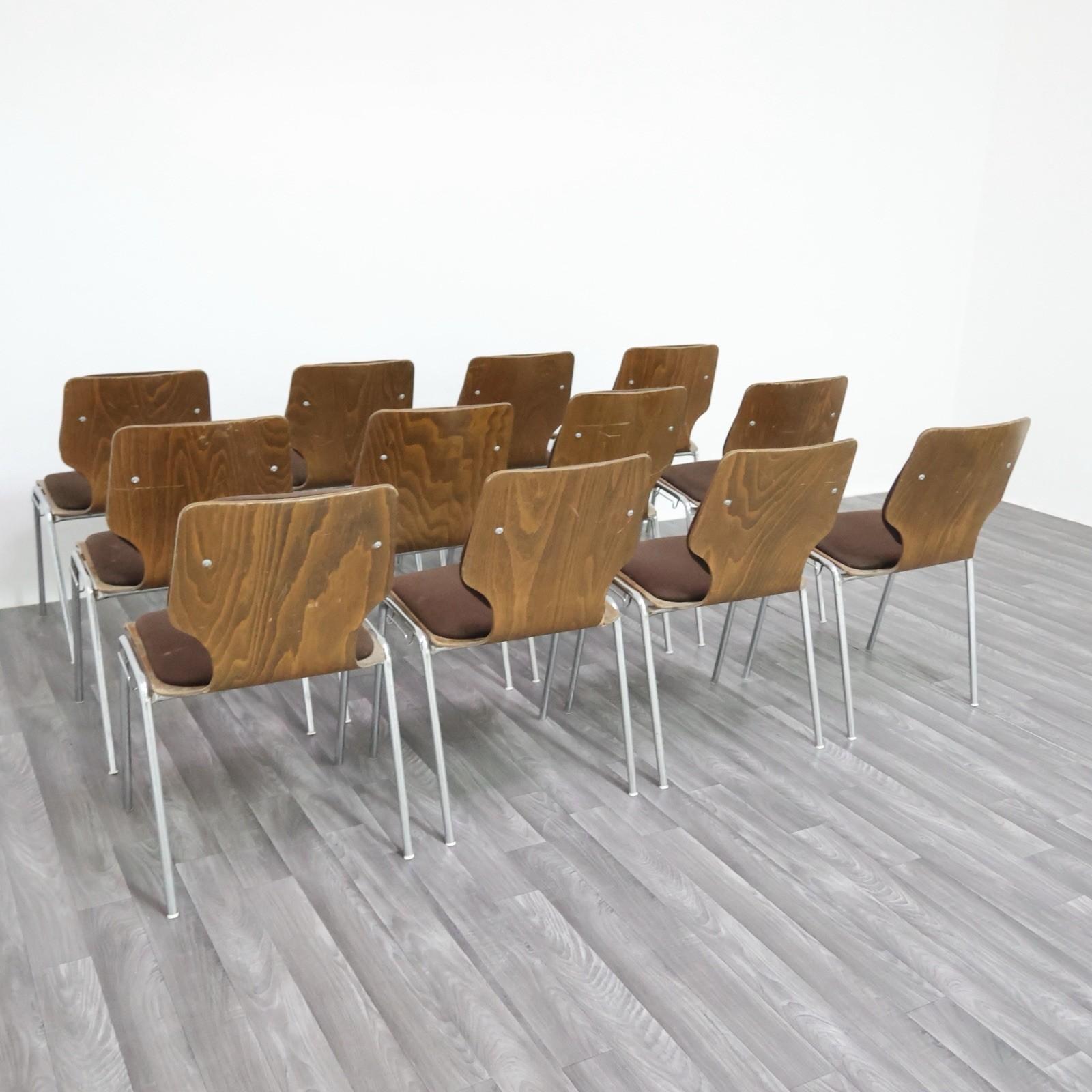Bureau de style Carlo Ratti 12 chaises Design moderne 1970 en vente 6