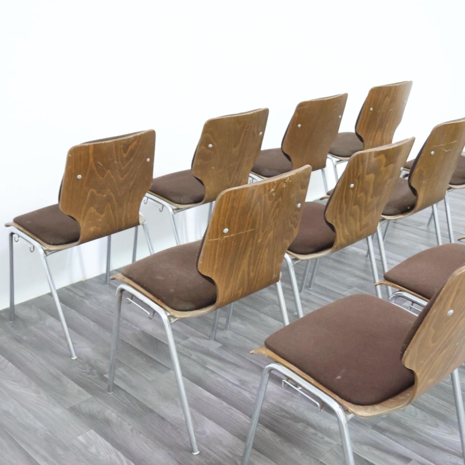 Bureau de style Carlo Ratti 12 chaises Design moderne 1970 en vente 7