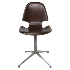 Carlo Ratti Walnut Desk Chair for Compensati Curvati Italy