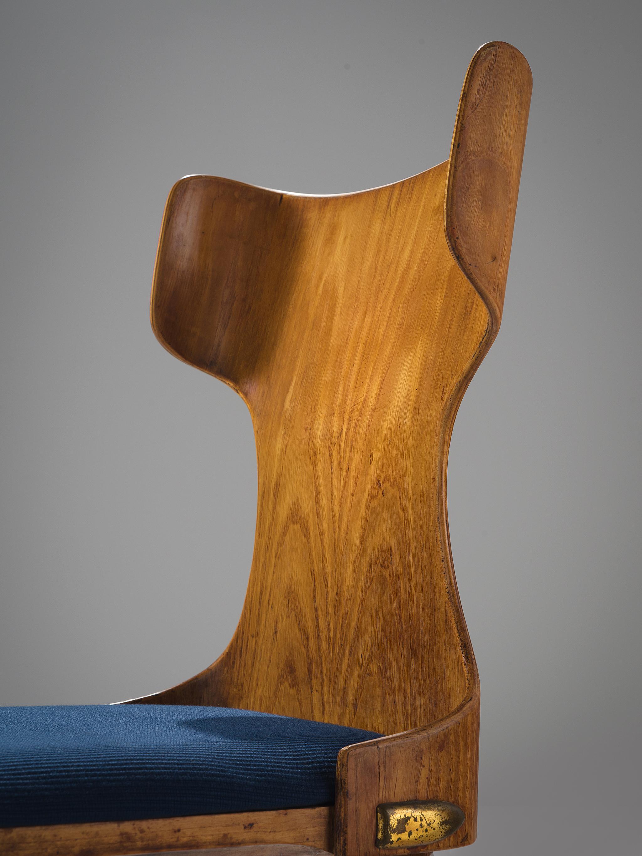 Fabric Carlo Ratti Wingback Dining Chairs