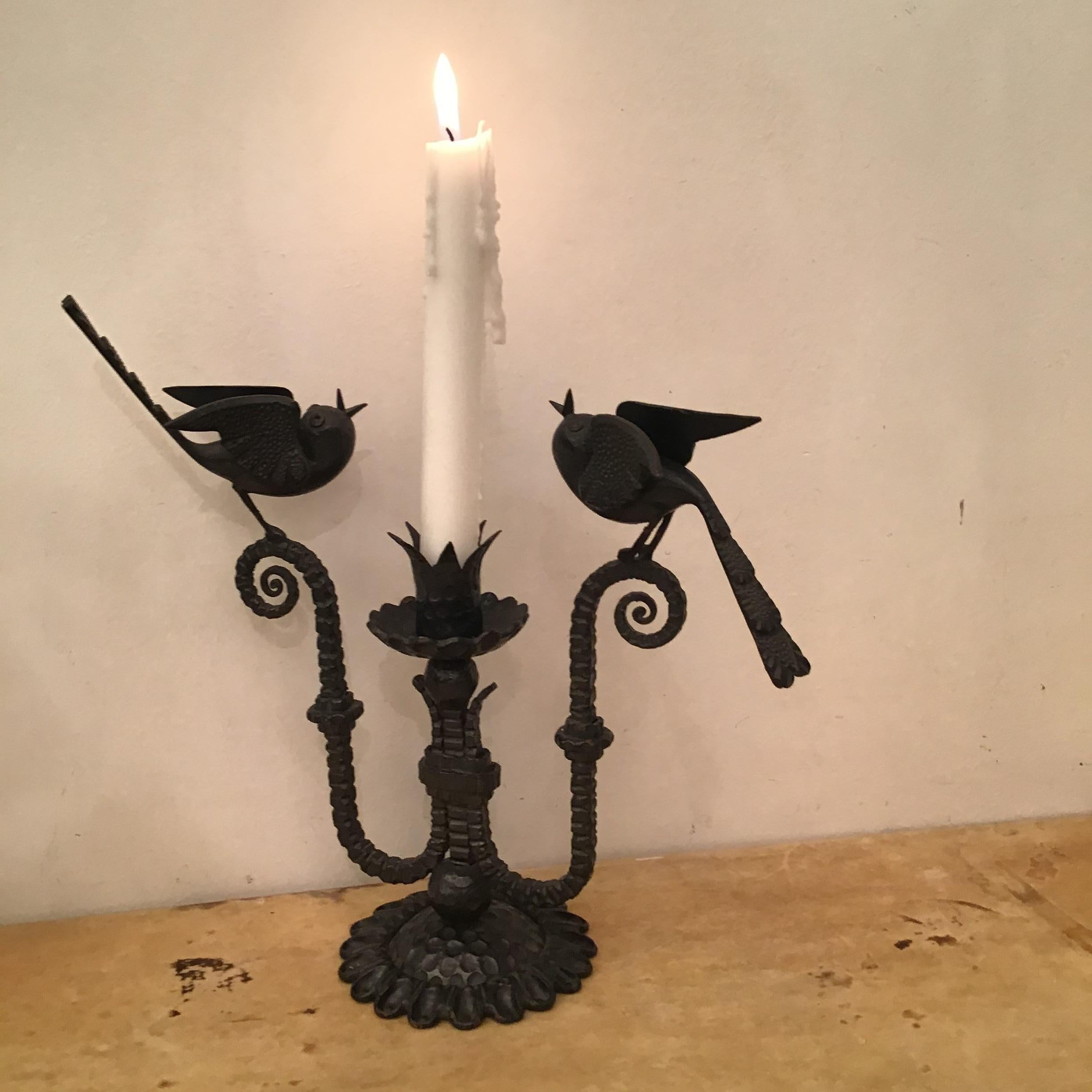 Carlo Rizzarda Candle Holder Iron 1930 italy  For Sale 5