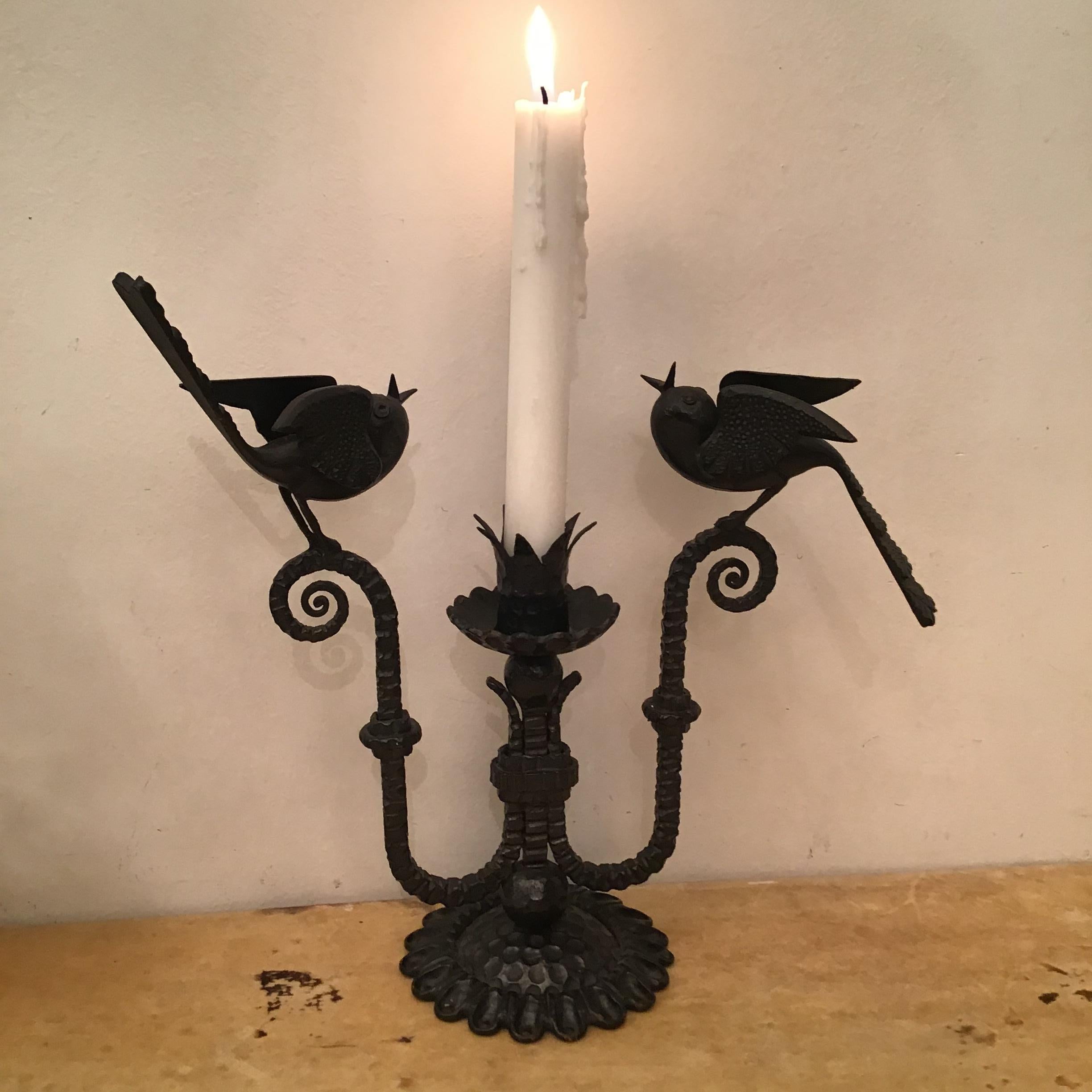 Carlo Rizzarda Candle Holder Iron 1930 italy  For Sale 9
