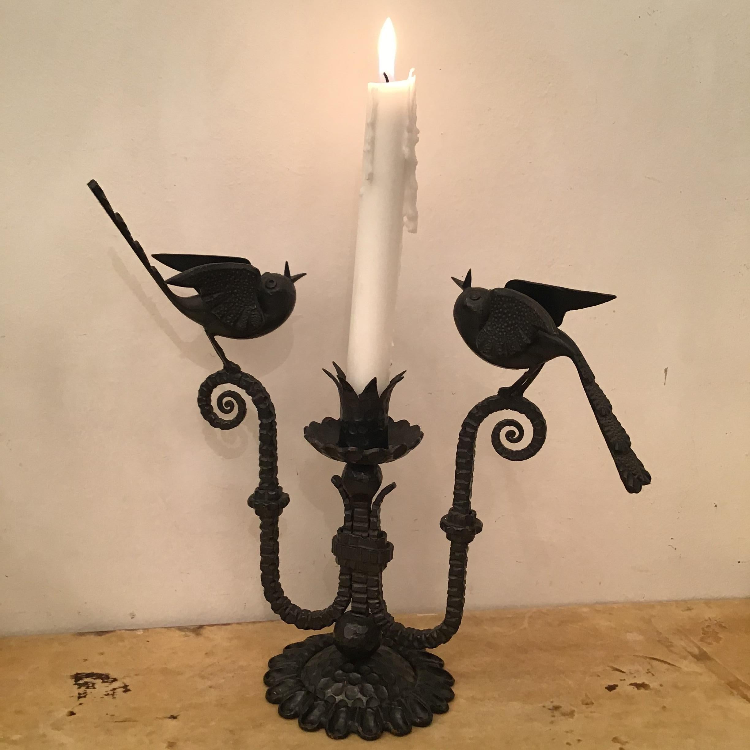 Carlo Rizzarda Candle Holder Iron 1930 italy  For Sale 1