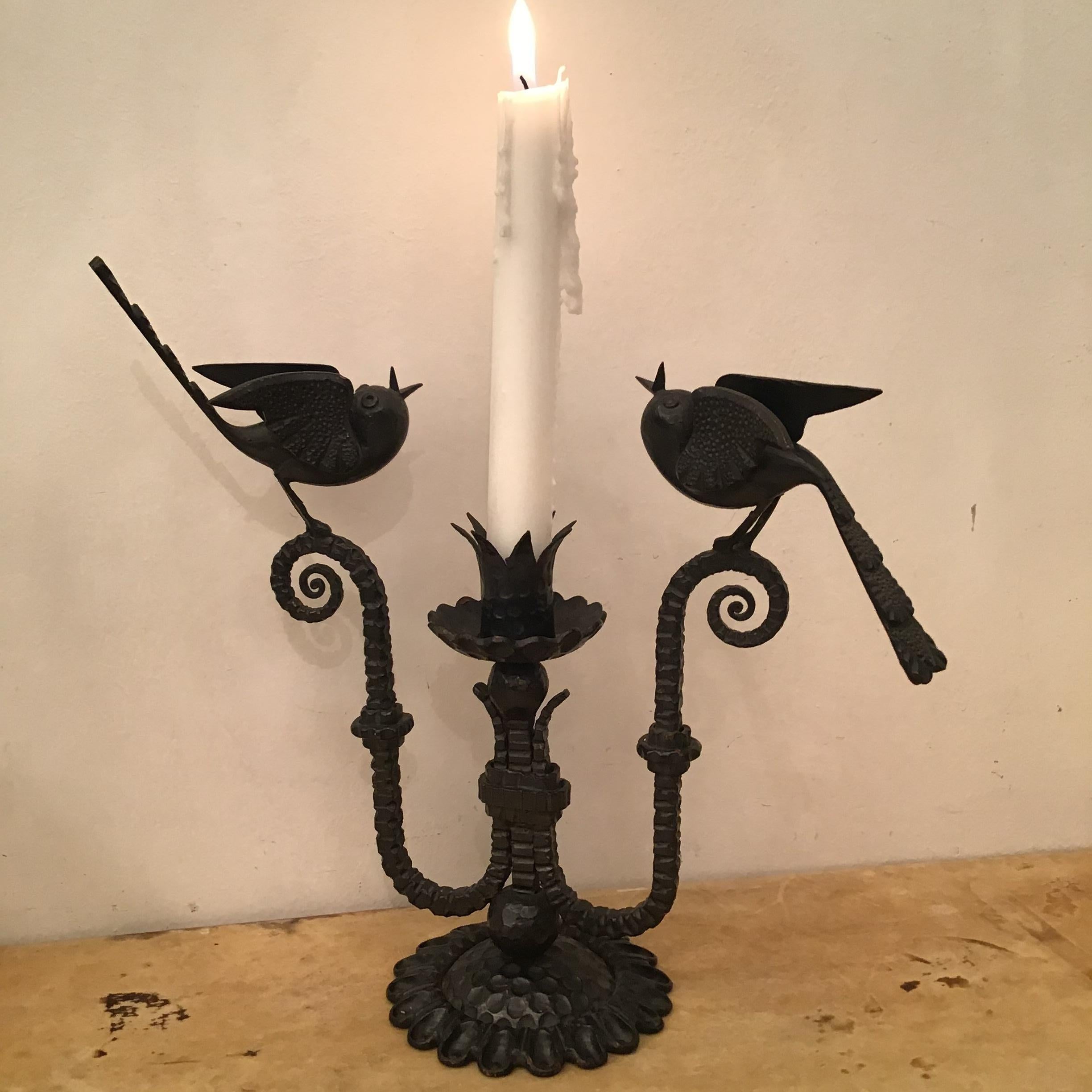 Carlo Rizzarda Candle Holder Iron 1930 italy  For Sale 2