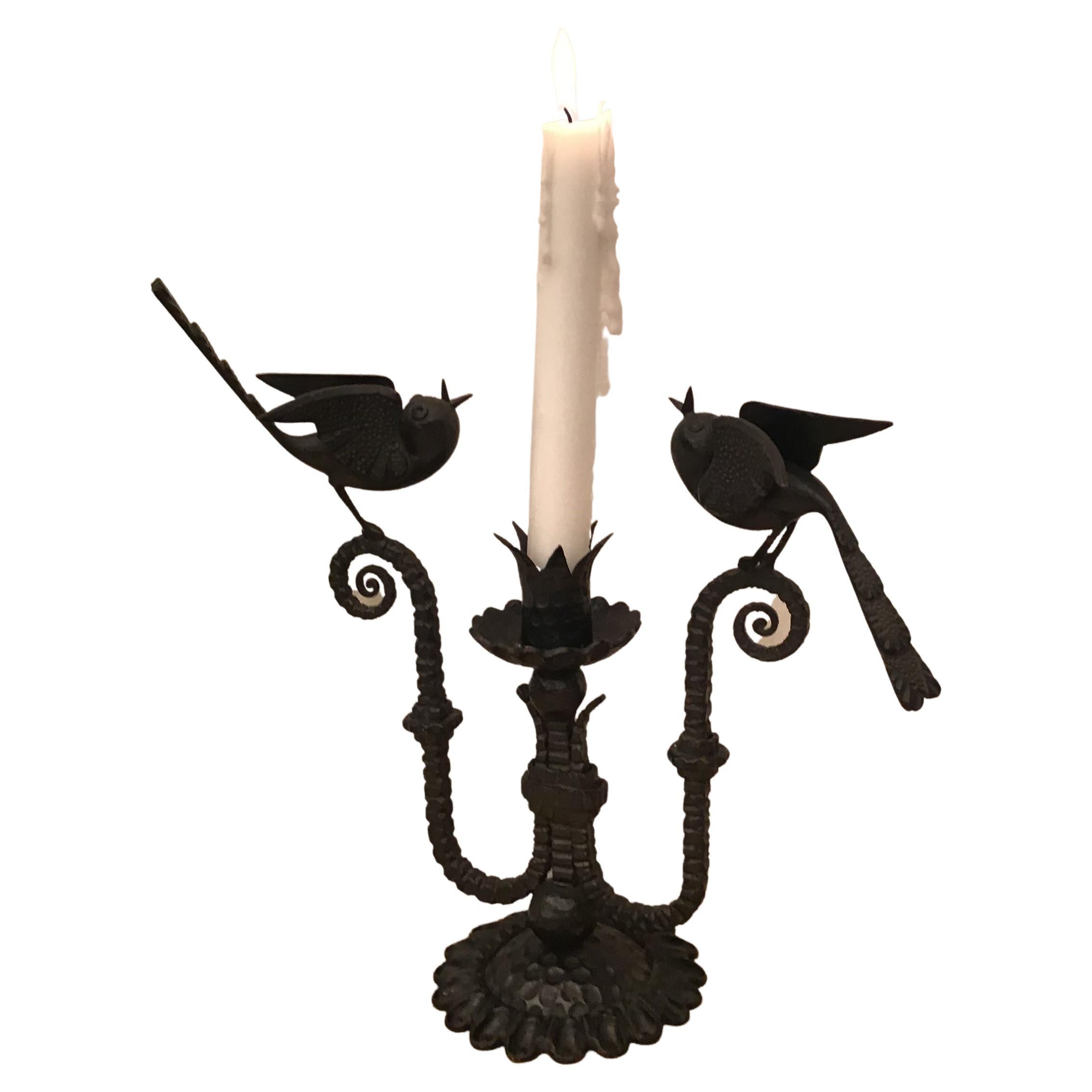 Carlo Rizzarda Candle Holder Iron 1930 italy  For Sale
