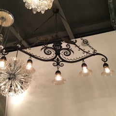 Carlo Rizzarda Chandelier Iron Murano Glass 1930 Italy