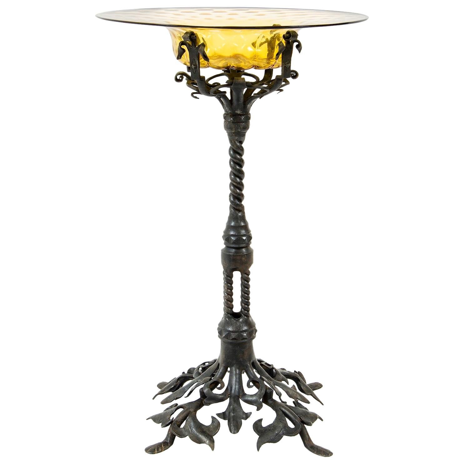 Carlo Rizzarda, Cup in Glass and Wrought Iron, circa 1915 For Sale