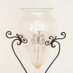 Carlo Rizzarda, Vase in Wrought Iron and Glass, Italy, circa 1920