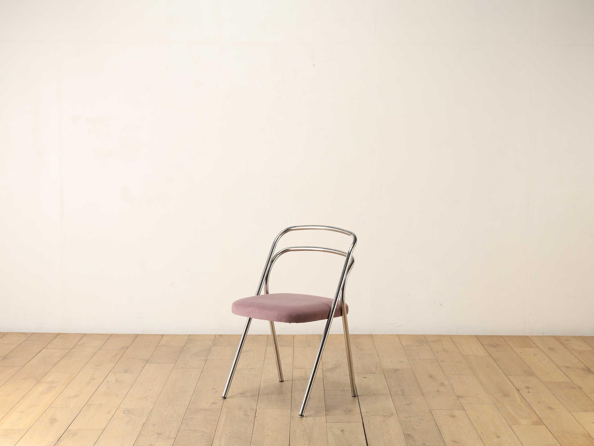 Mid-Century Modern Carlo Santi For Zanotta Metal Chair 1970's For Sale