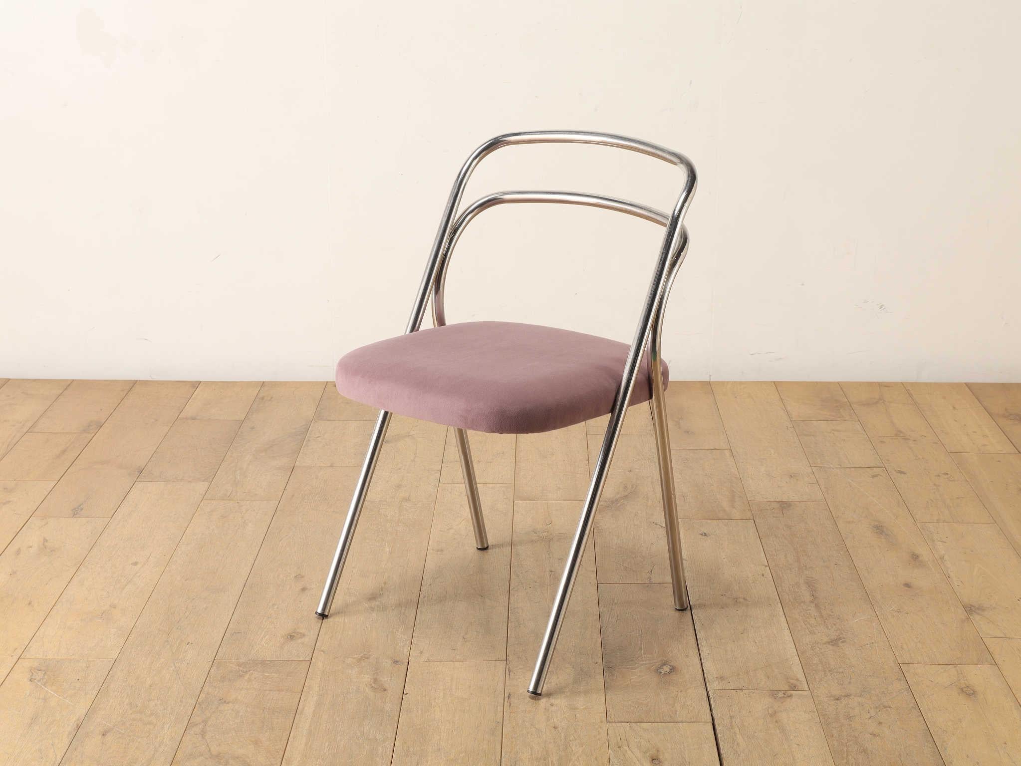 Italian Carlo Santi For Zanotta Metal Chair 1970's For Sale
