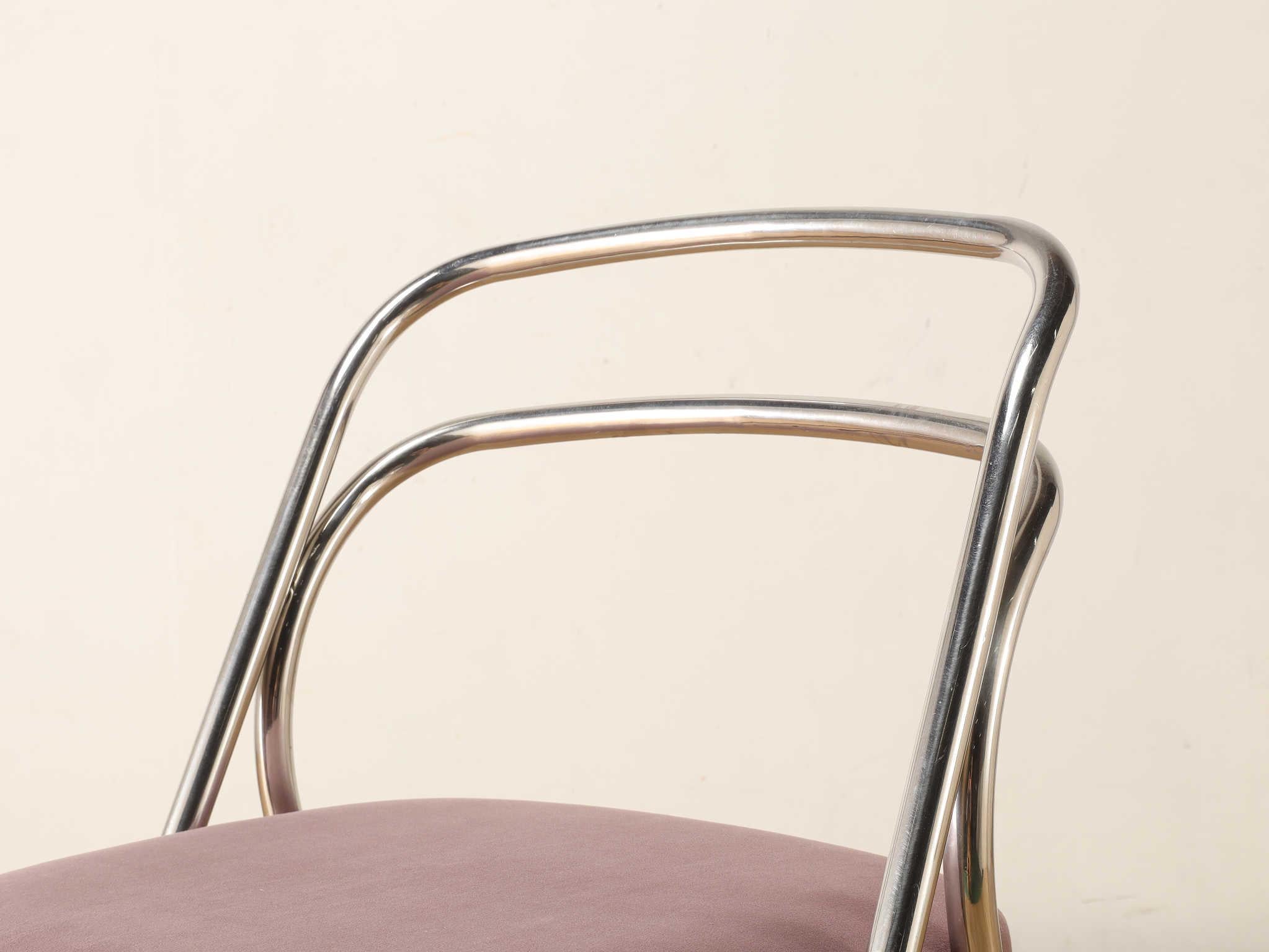 Carlo Santi For Zanotta Metal Chair 1970's In Good Condition For Sale In Shibuya-ku, 13