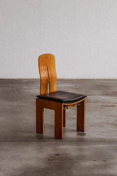 Carlo Scarpa 1934 "765" Dining Chair for Bernini, Black Leather, 1934