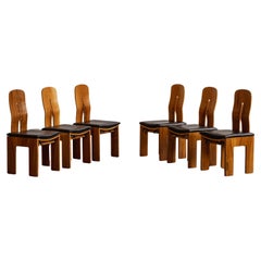 Carlo Scarpa 1934 "765" Dining Chairs for Bernini, 1934, Black Leather, Set of 6