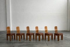 Carlo Scarpa 1934 "765" Dining Chairs for Bernini, Brown Leather, 1934, Set of 6