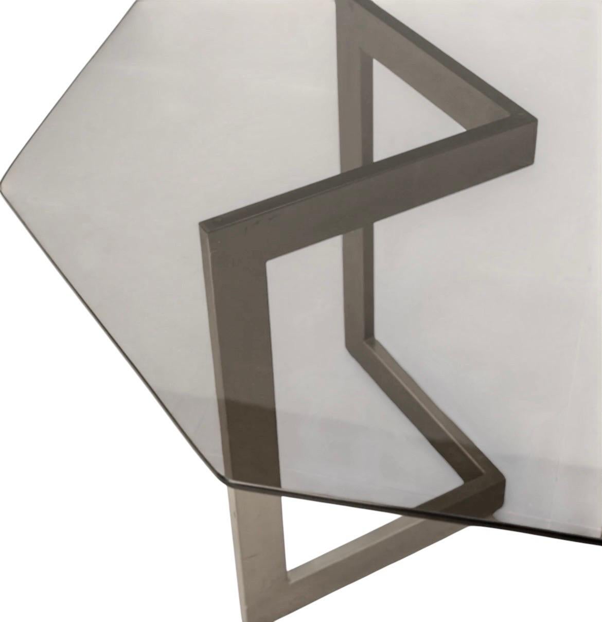 Carlo SCARPA (después) - Mesa de cristal ahumado y metal cromado - Mediados de siglo Italiano en venta
