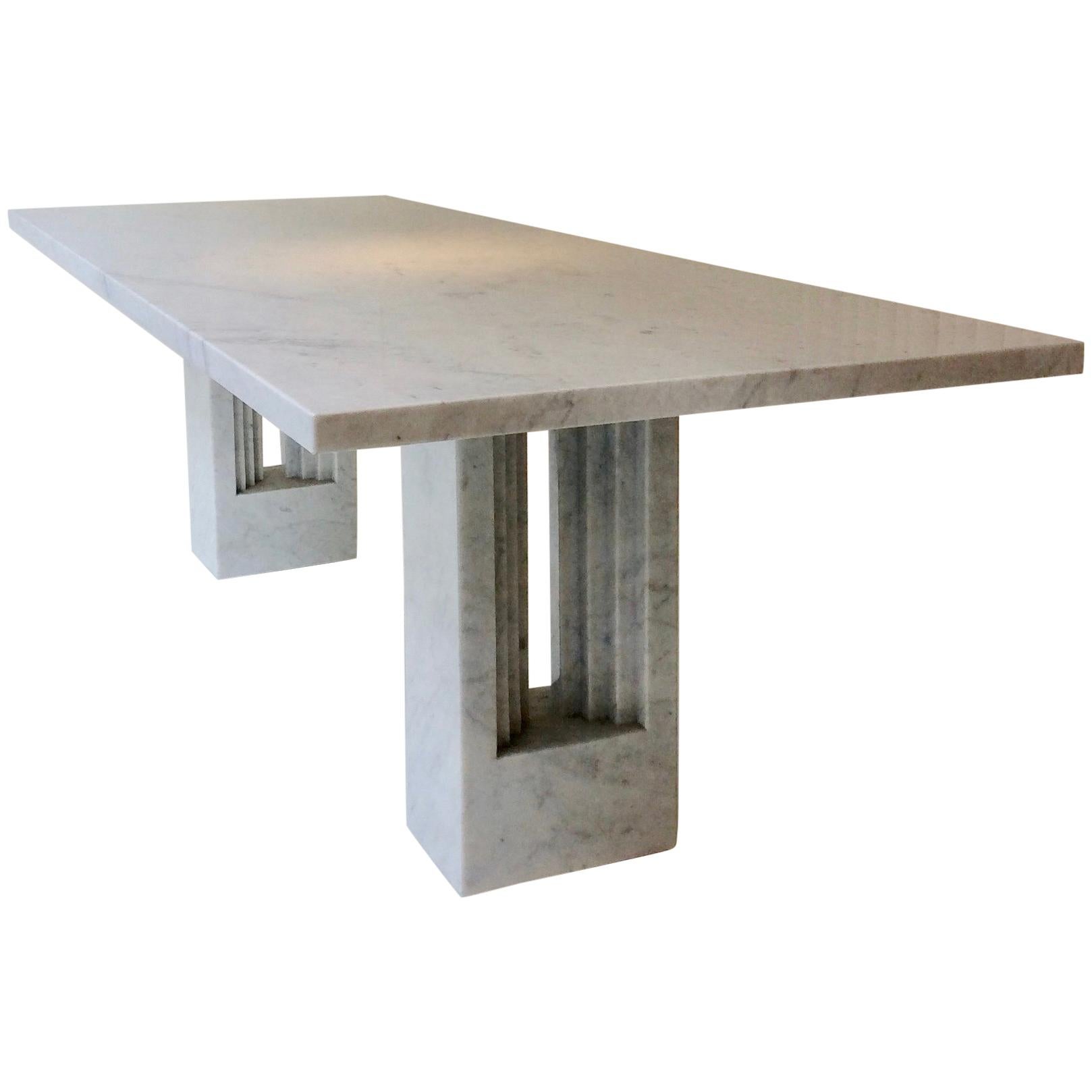 Carlo Scarpa and Marcel Breuer Delfi Marble Table, circa 1970, Italy