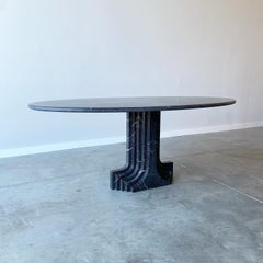 Carlo Scarpa Argo Dining Table in Nero Marquina Marble, Cattelan Italia