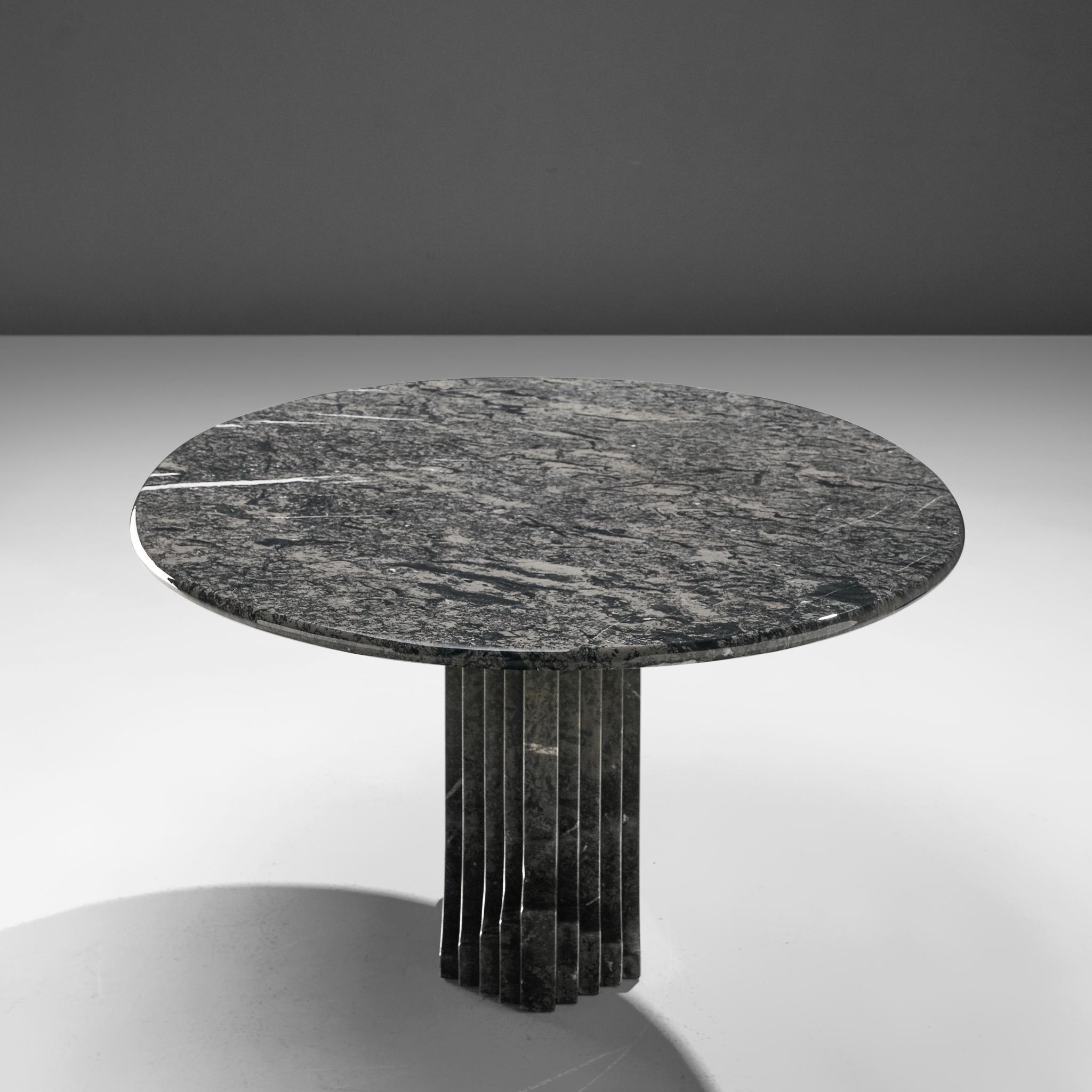 Late 20th Century Carlo Scarpa 'Argo' Oval Dining Table in Grey Marble