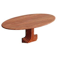 Carlo Scarpa “Argo” Oval Table for Simon Gavina in Red Travertine, 1975