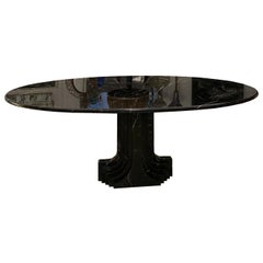 Carlo Scarpa 'Argo' Oval Table in Marquinia Black Marble