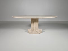 Carlo Scarpa "Argo"  Oval Travertine Dining Table, by Cattelan Italia, 1970s