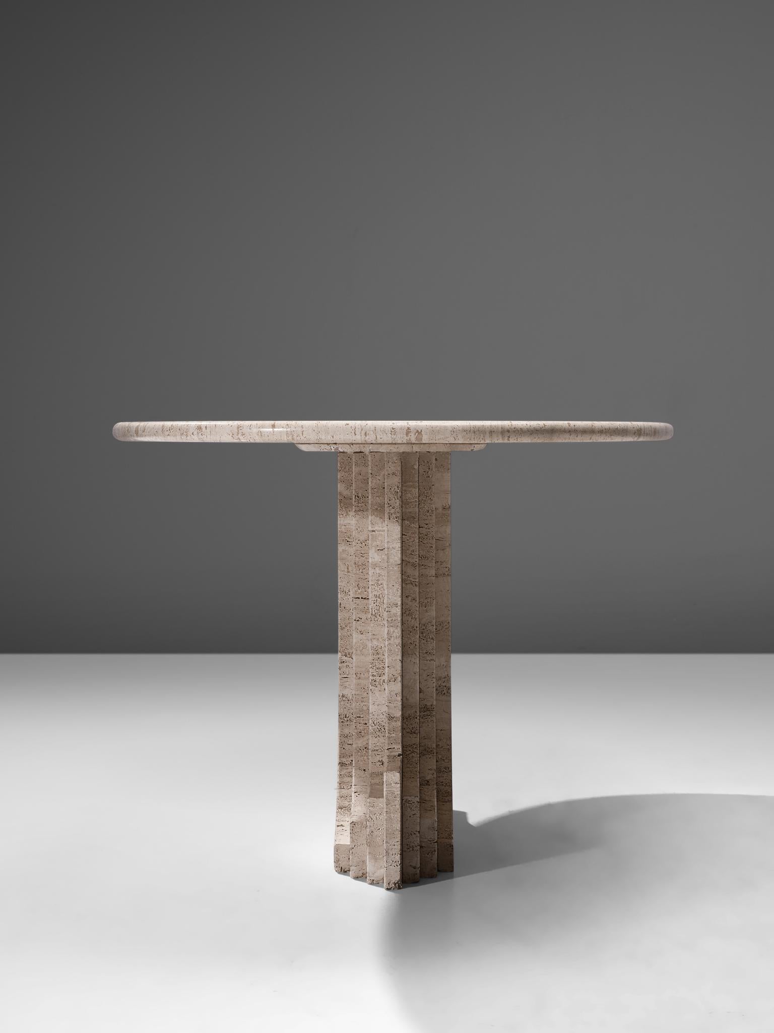 Italian Carlo Scarpa 'Argo' Travertine Table