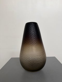Carlo Scarpa zugeschriebene Vase aus handgeformtem Wabenglas von Venini Murano