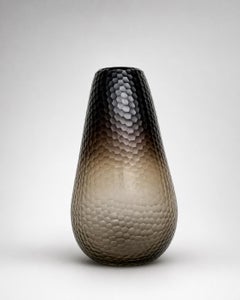 Carlo Scarpa zugeschriebene Vase aus handgeformtem Wabenglas von Venini Murano