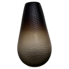 Carlo Scarpa zugeschriebene Vase aus handgeformtem Wabenglas von Venini Murano