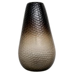 Carlo Scarpa zugeschriebene Vase aus handgeformtem Wabenglas von Venini Murano