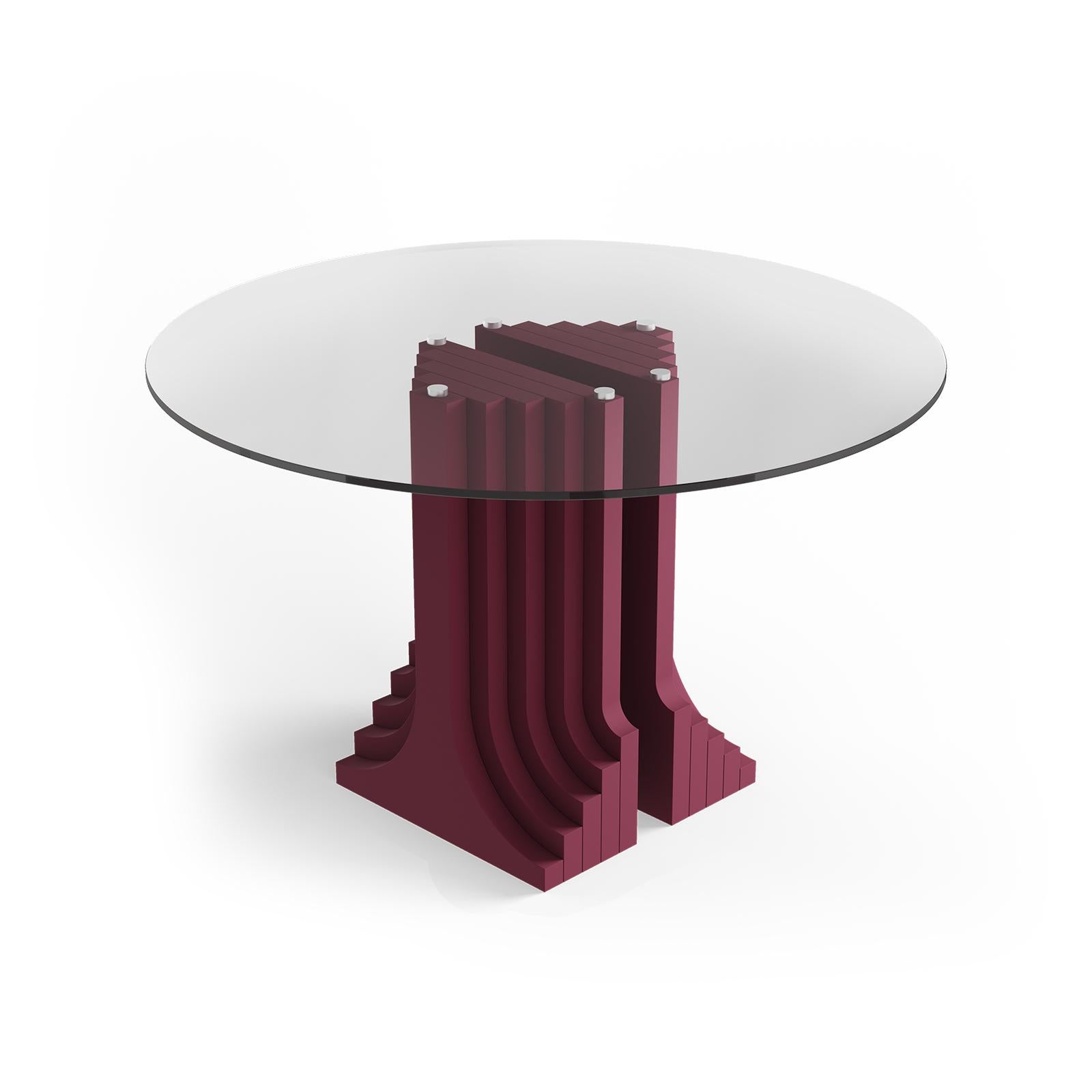 Table de salle à manger architecturale conçue par Carlo Scarpa en 1968. Ce modèle faisait partie de la collection 