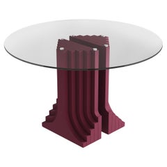 Table à manger en verre Carlo Scarpa Auriga pour Anonima Castelli, Italie